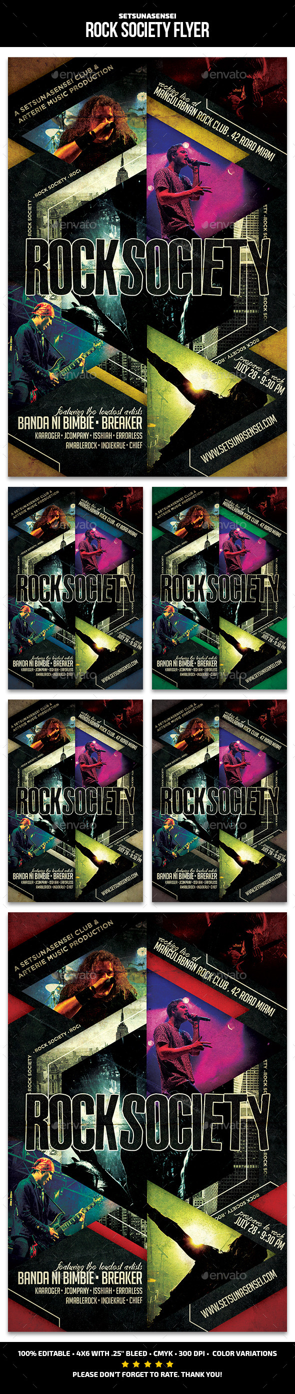 Rock Society Flyer - Concerts Events