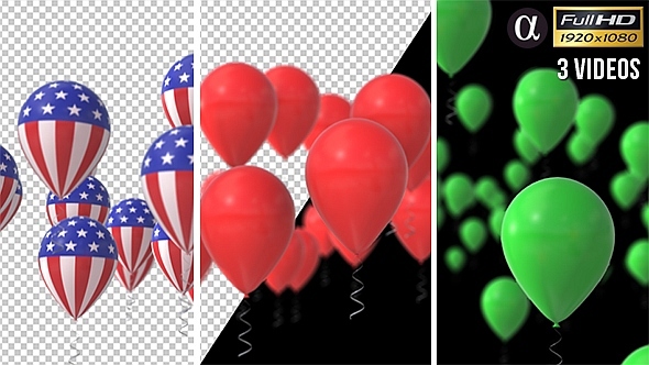 3D Rising Balloons - 3 Pack