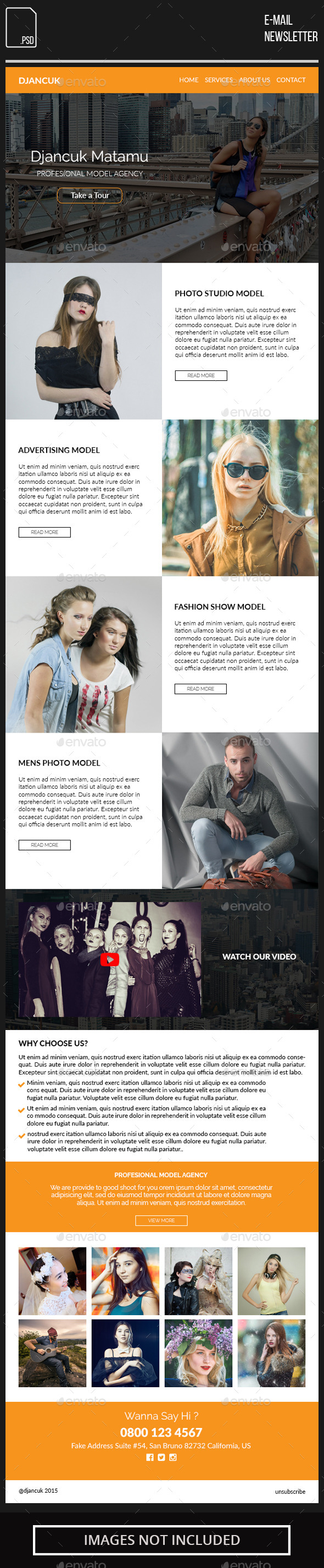 Model Agency Newsletter - E-newsletters Web Elements