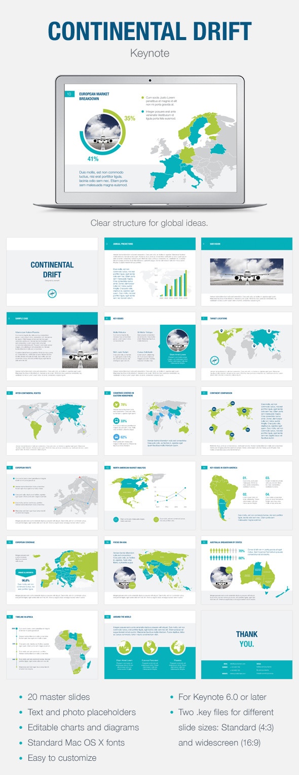 Continental Drift Keynote Template - Abstract Keynote Templates