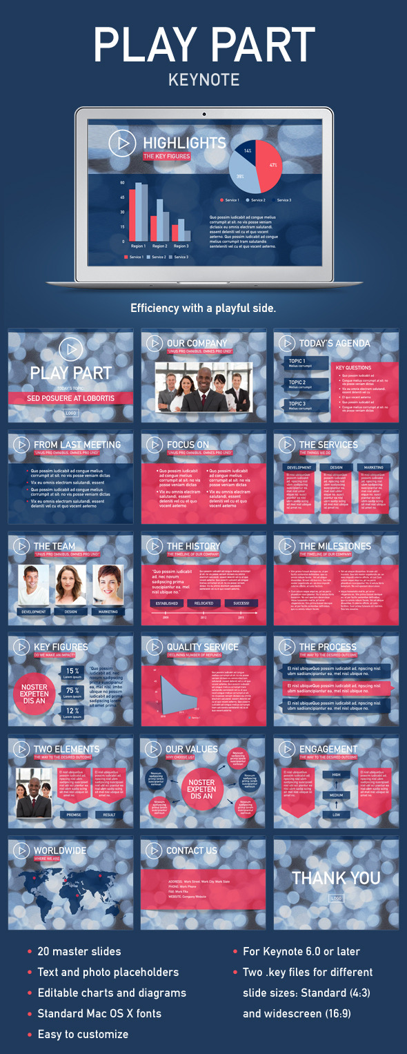 Play Part Keynote Template - Creative Keynote Templates
