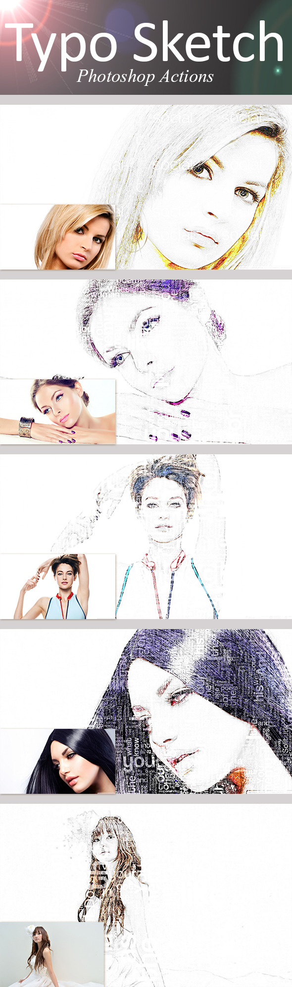 Typo Sketch Photoshop Actions - Photo Effects Actions