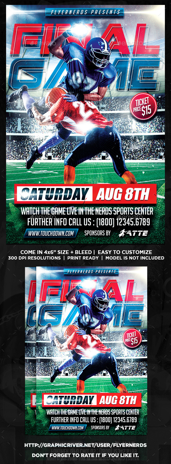 Final Game Football Sports Flyer - Sports Events