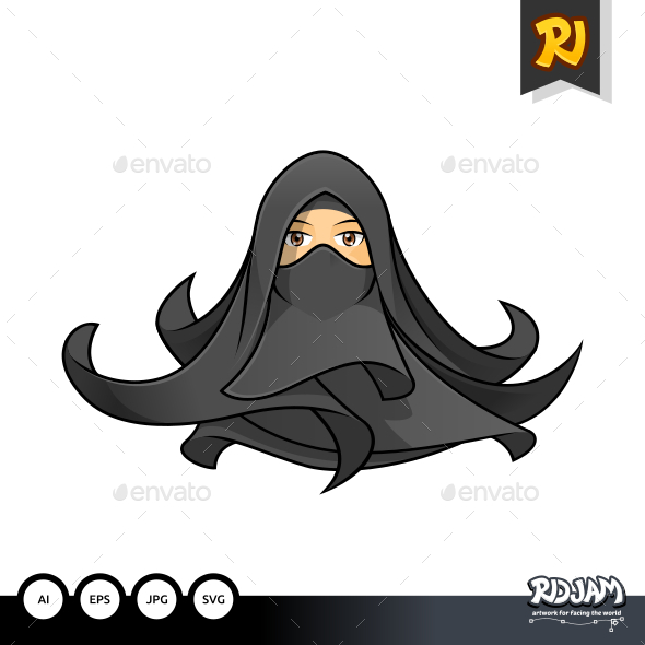 Conceptual Muslim Woman with Niqab 2 - People Characters