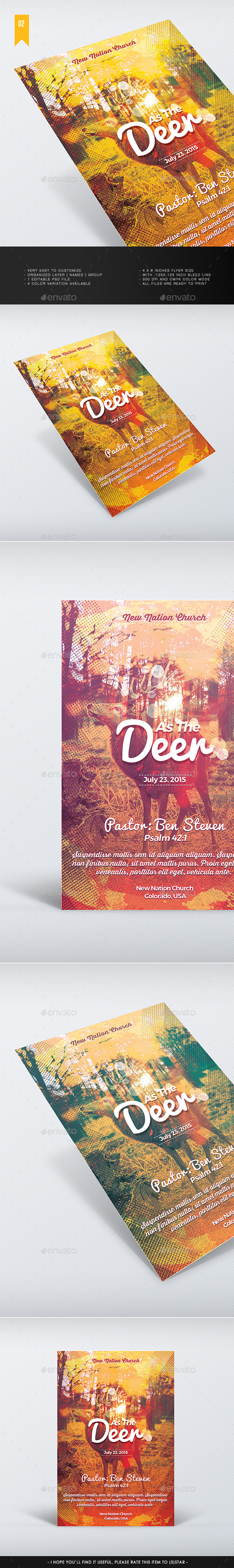 As The Deer - Church Flyer - Church Flyers