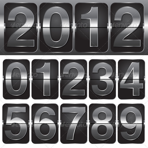 Set of Numbers on Mechanical Timetable