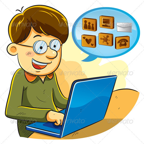 Social Network Boy - People Characters