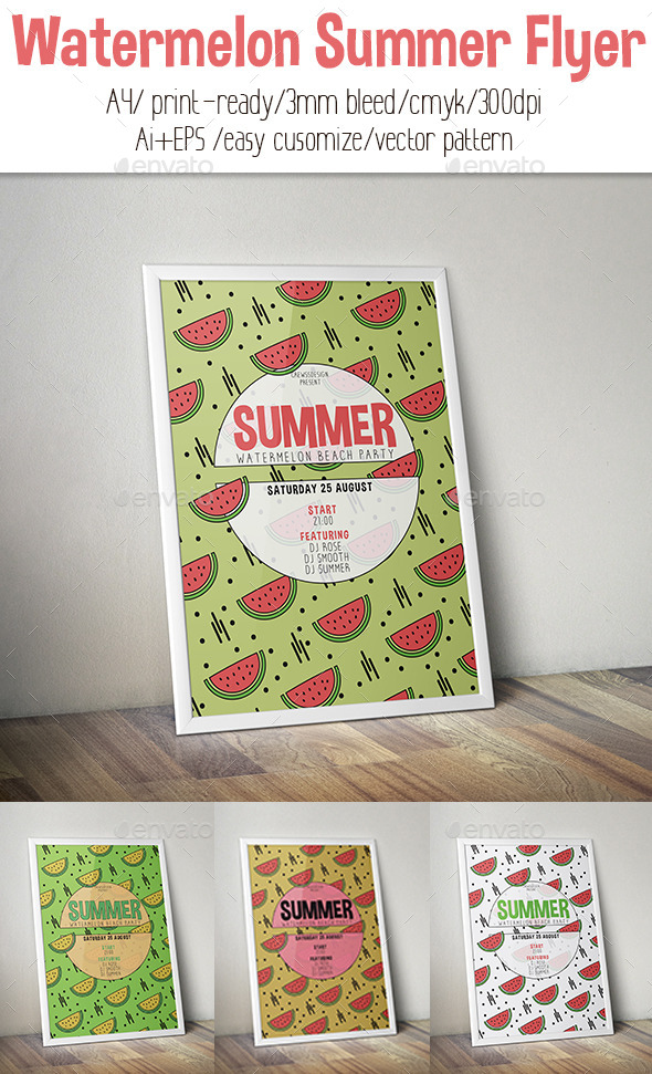 Watermelon Summer Flyer - Flyers Print Templates