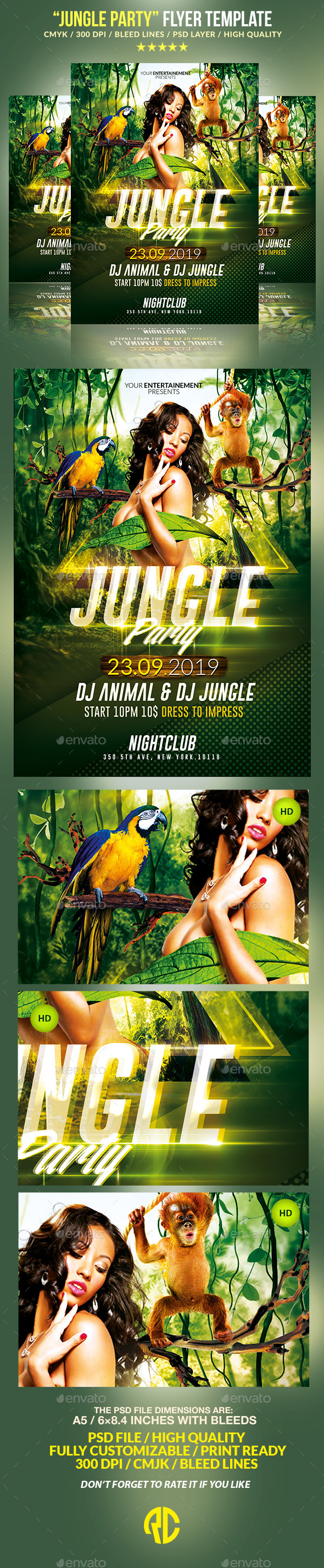 Jungle Party / Psd Poster Template - Events Flyers