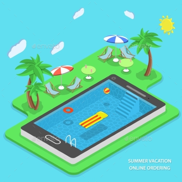 Summer Vacation Online Ordering Vector Concept. - Travel Conceptual