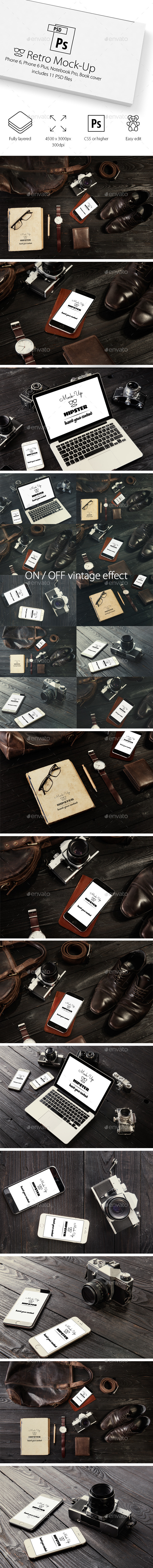11 Devices Hipster Mock-Ups - Displays Product Mock-Ups
