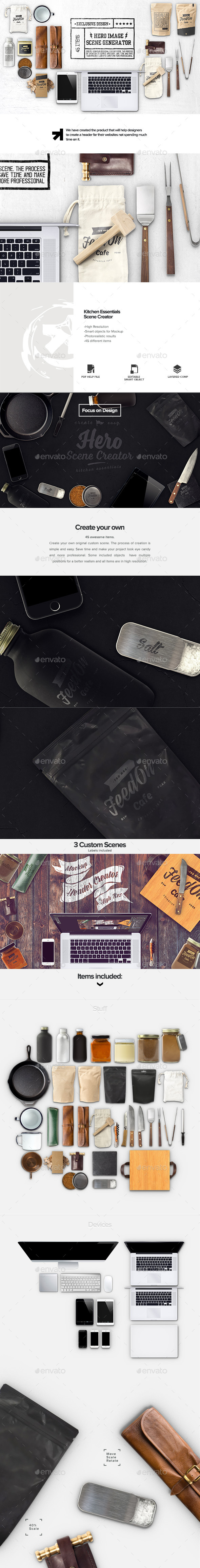 Hero Kitchen Essentials Mockup Creator - Hero Images Graphics