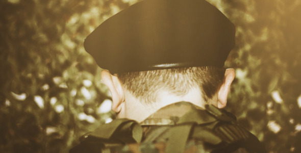 Back Of The Head Of A Soldier