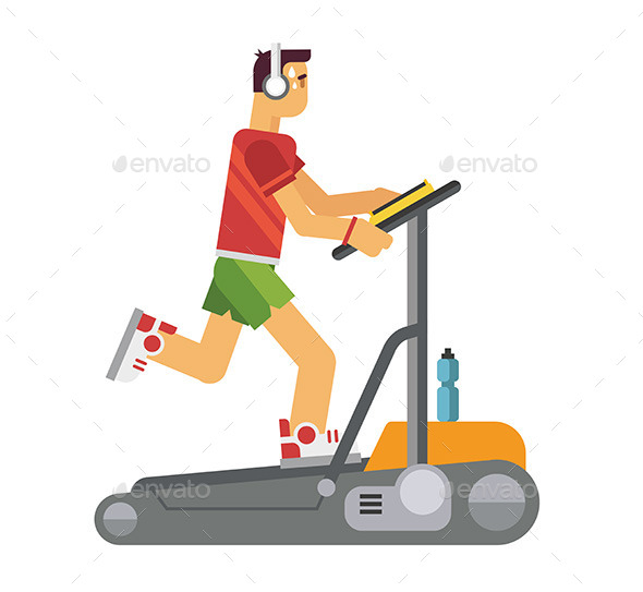 Athlete Running on a Treadmill - Sports/Activity Conceptual
