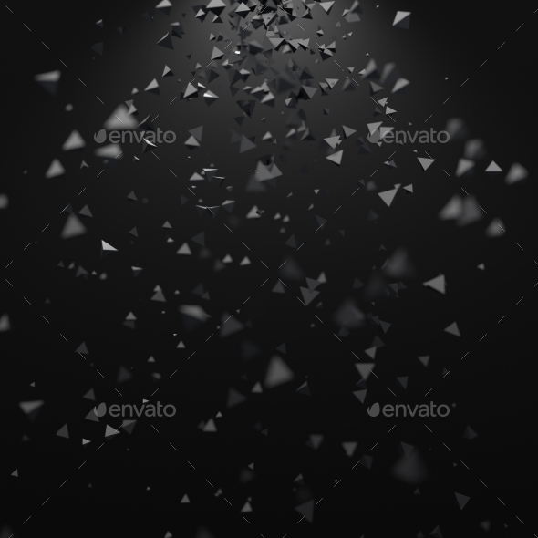 Abstract Rendering Of Low Poly Chaotic Particles - Abstract 3D Renders