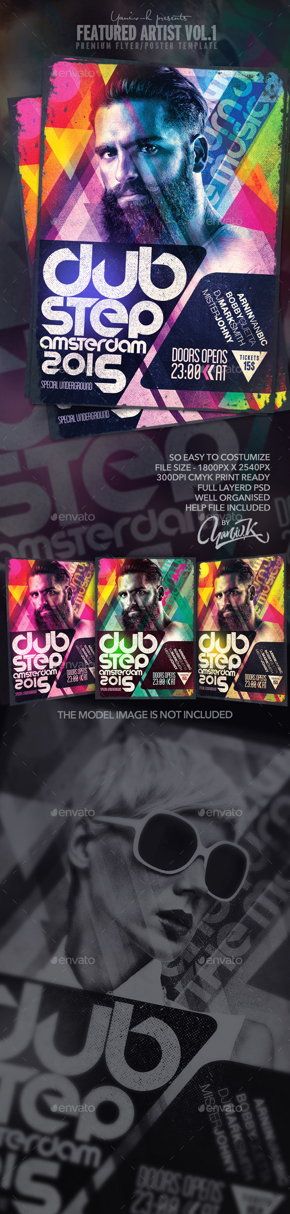 Featured Artist Vol.1 - Electro Dj - Flyers Print Templates