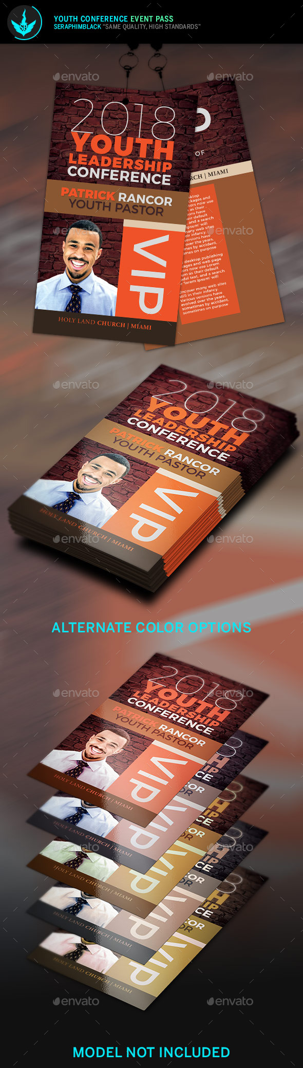Youth Conference Event Pass Template - Miscellaneous Print Templates