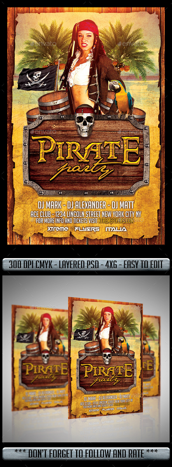 Pirate Costume Party Flyer - Flyers Print Templates