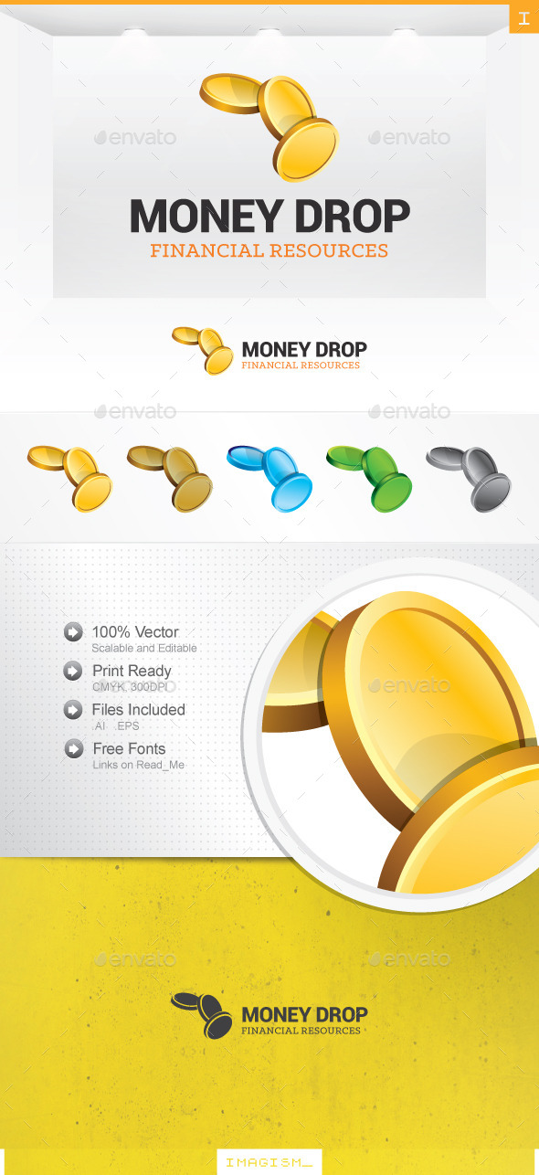 Money Drop Logo - Objects Logo Templates
