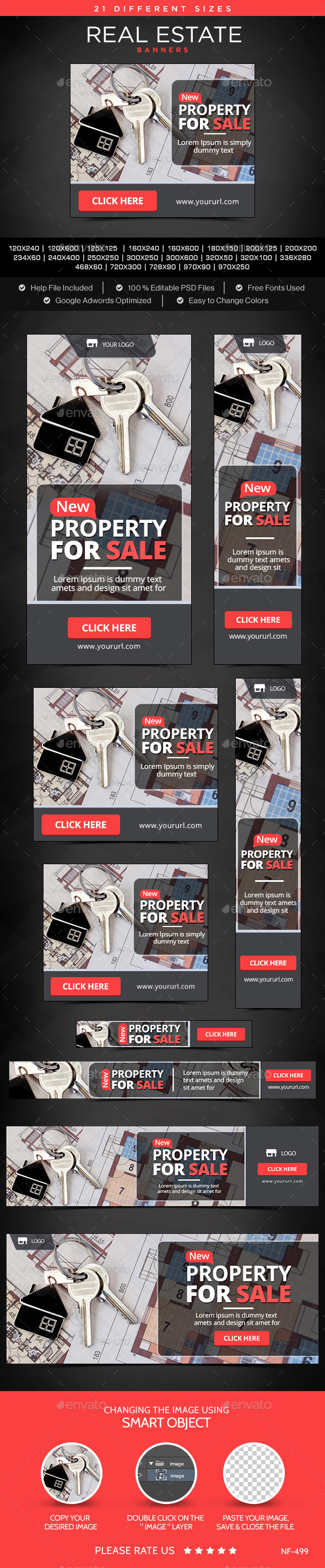 Real Estate Banners - Banners & Ads Web Elements