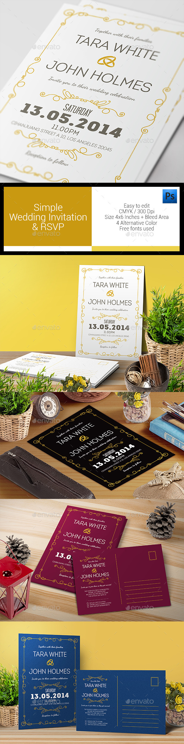 Simple Wedding Invitation & RSVP - Weddings Cards & Invites