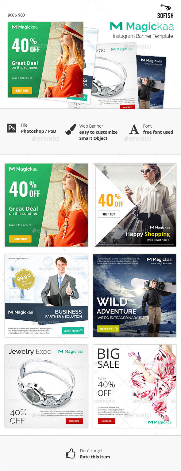 Magickaa Instagram Banner - Banners & Ads Web Elements
