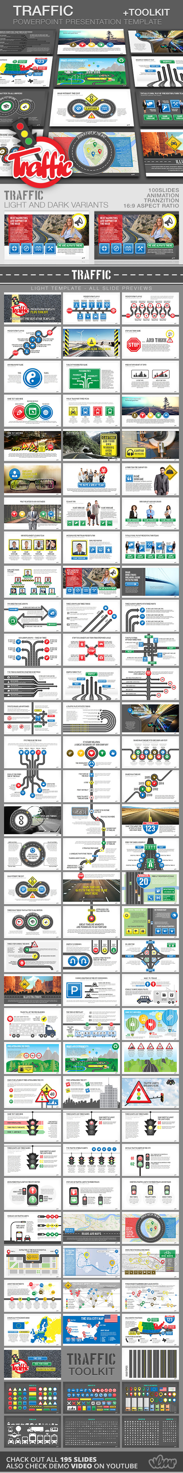 Traffic PowerPoint Presentation Template + Toolkit - Creative PowerPoint Templates