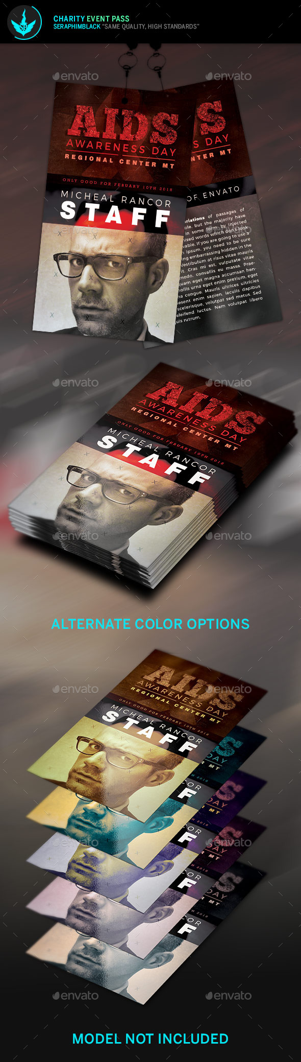 Charity Event Pass Template - Miscellaneous Print Templates