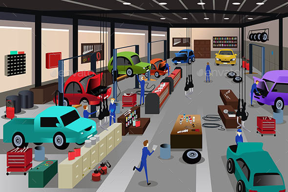 Scenes in an Auto Repair Shop - Industries Business