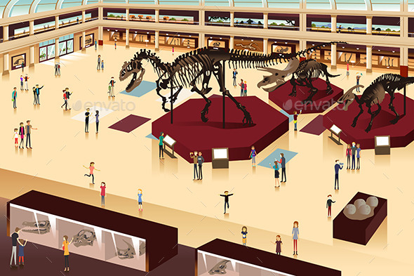 Scene Inside a Natural History Museum - Buildings Objects