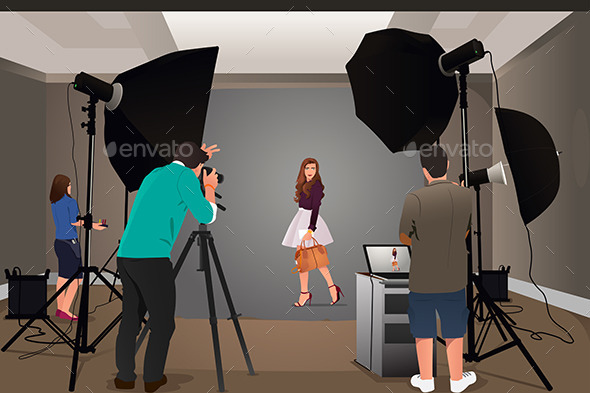 Photographer Shooting Model - People Characters