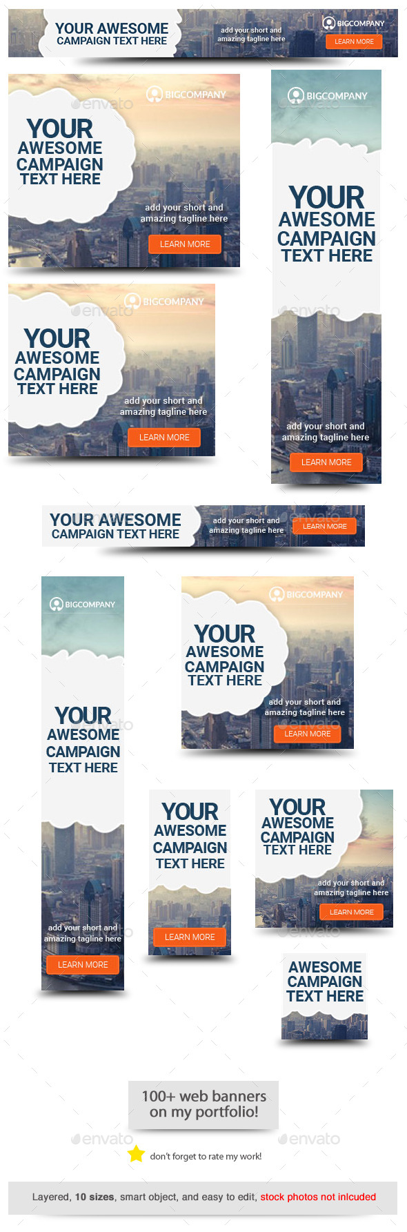 City Success Web Banner Template - Banners & Ads Web Elements