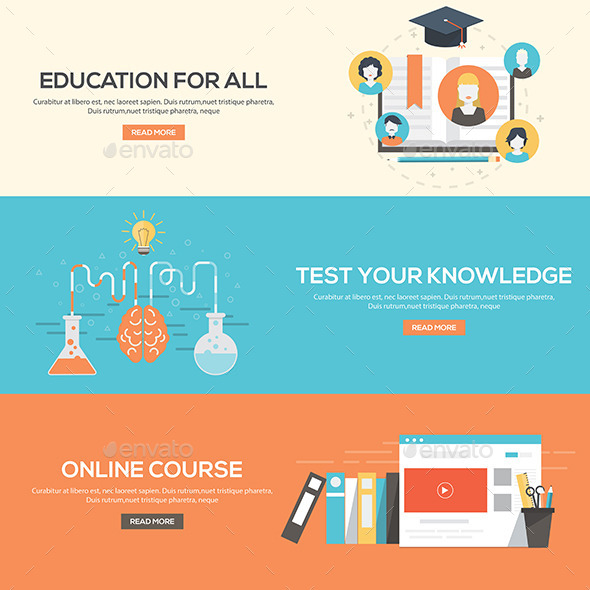 Flat Design Concept Banners - Concepts Business