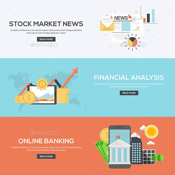 Flat Designed Banners Concept - Concepts Business