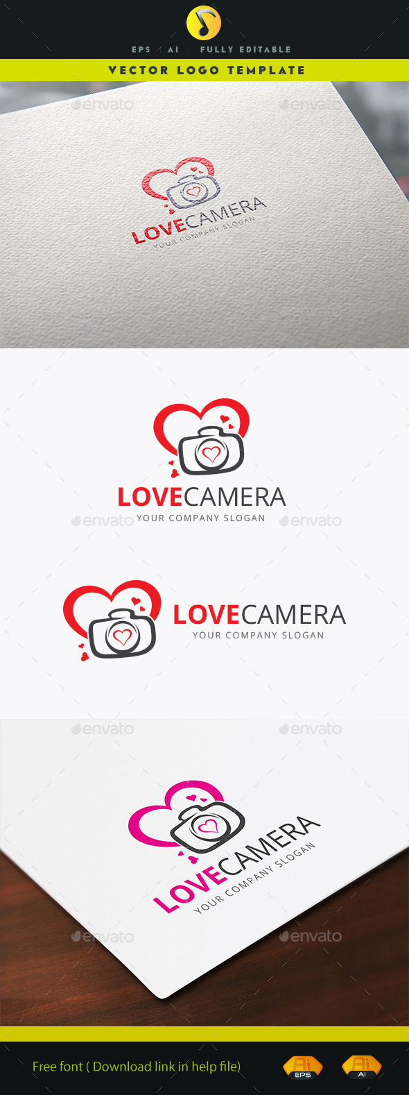 Love Camera - Objects Logo Templates