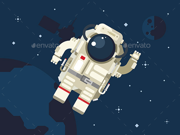 Astronaut In Outer Space - Technology Conceptual