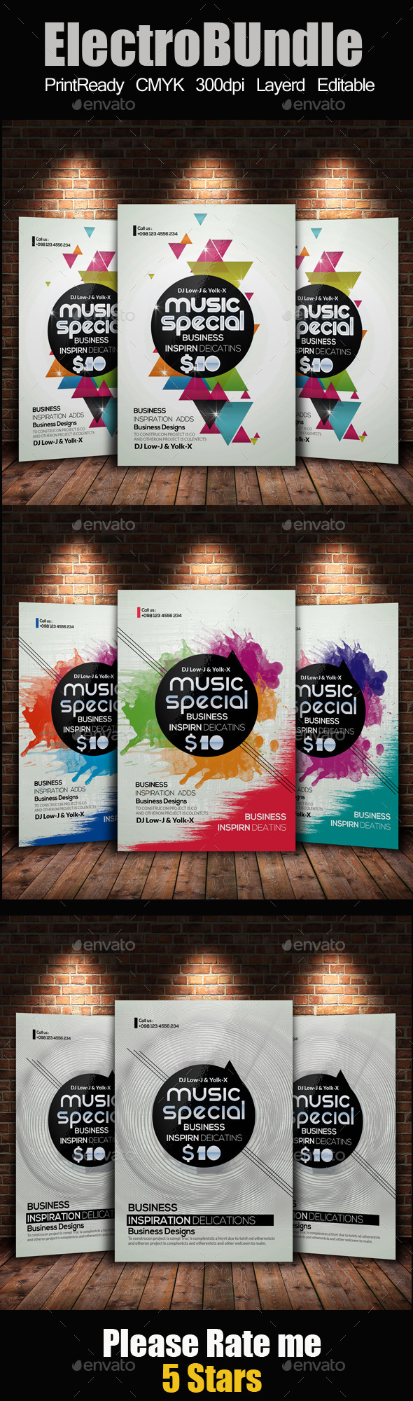 Electro & Futuristic Flyer Template Bundle - Clubs & Parties Events