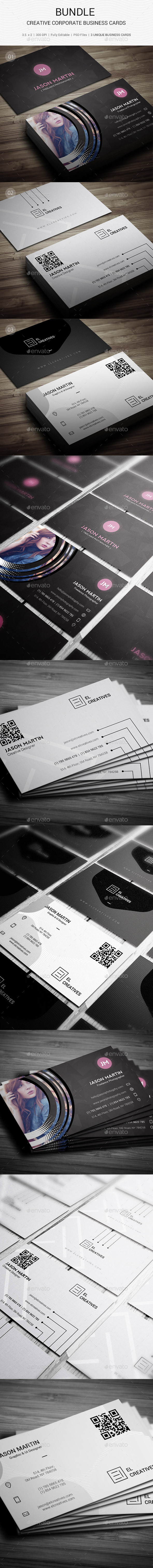 Bundle - Creative Corporate Business Cards -133 - Creative Business Cards