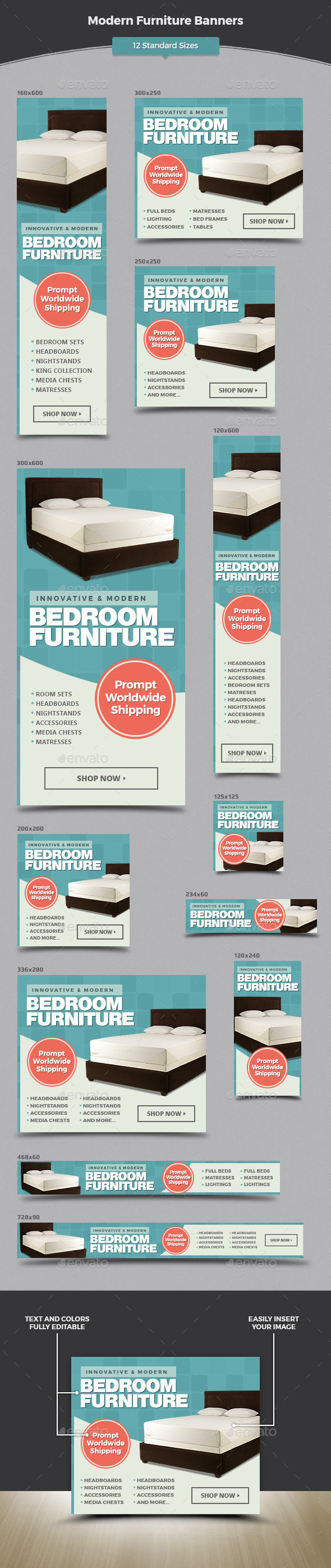 Modern Furniture Banners - Banners & Ads Web Elements