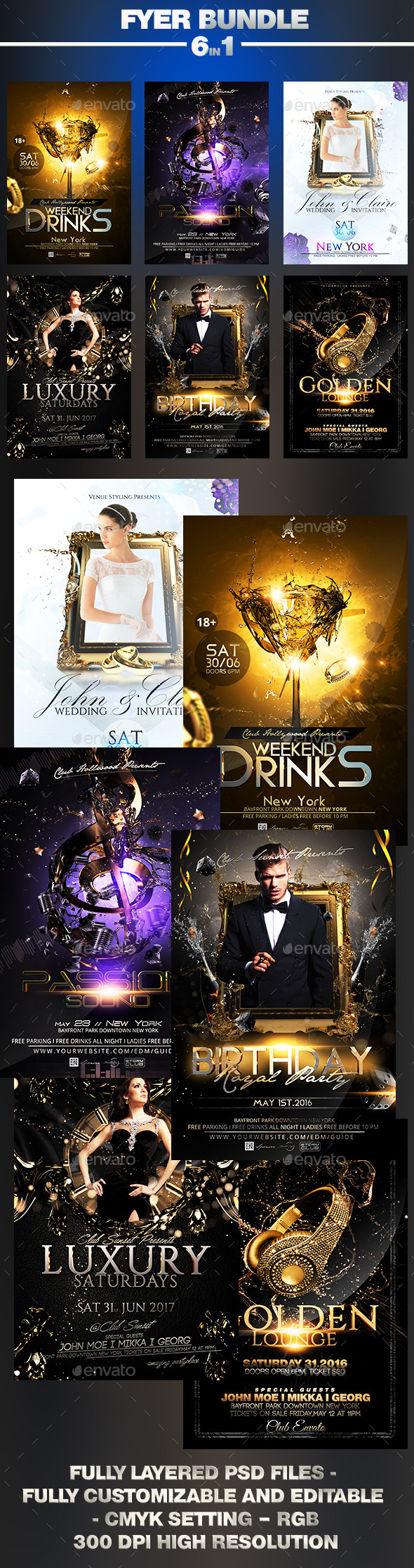 Luxury Flyer Bundle V2 - Events Flyers
