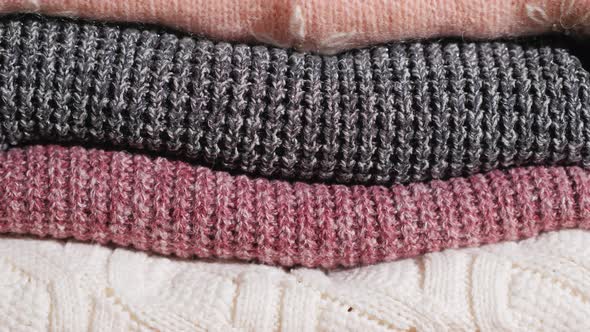 Tilt Shot: Neatly Folded Winter Clothes alt