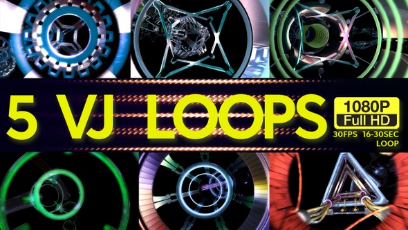 Flying Through Tunnels VJ Loops 5 In 1  alt