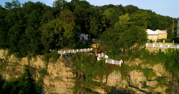 Aerial View of Canyon and New Town in the Kamenec-Podolskiy alt