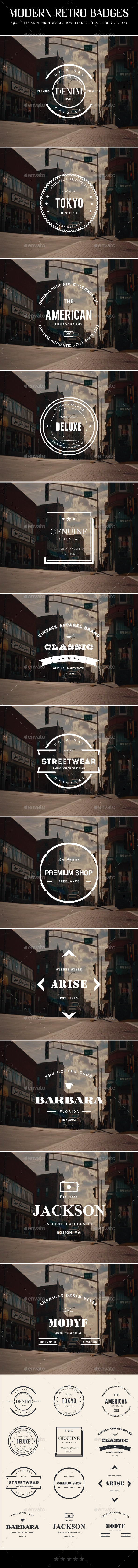 Modern Retro Badges Vol. 4 - Badges & Stickers Web Elements