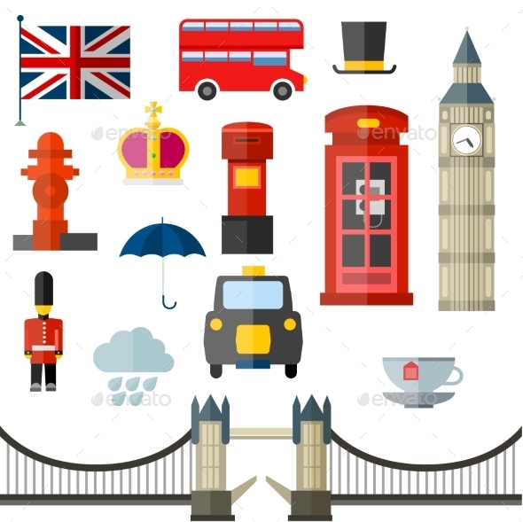 London Vintage Retro Icons - Travel Conceptual