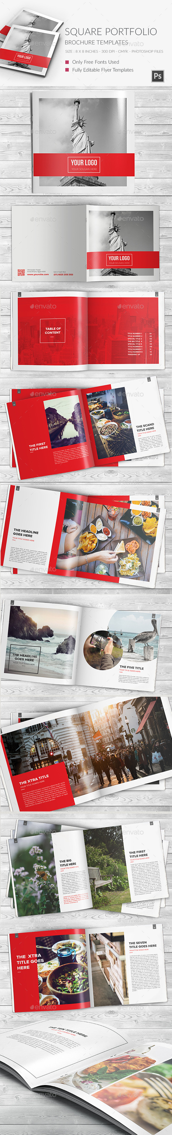 Square Portfolio Brochure Template - Portfolio Brochures