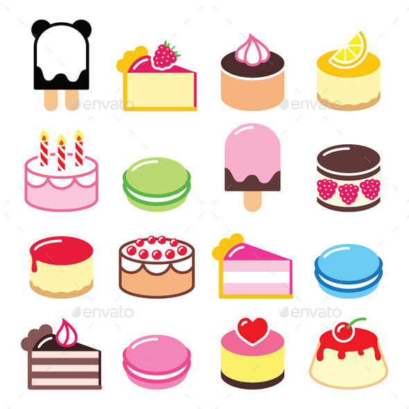 Dessert Icons Set - Food Objects