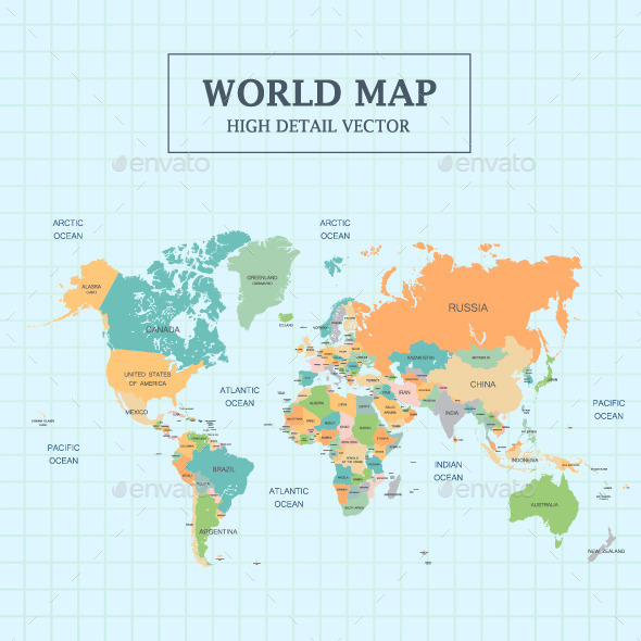 World Map Full Color - Miscellaneous Seasons/Holidays
