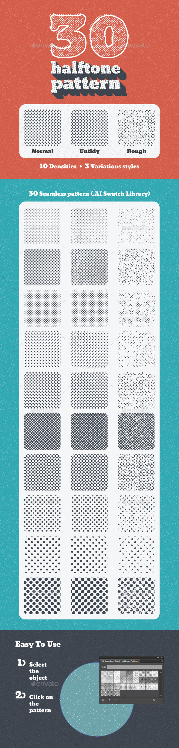 30 Seamless Tiled Halftone Patterns - Patterns Decorative