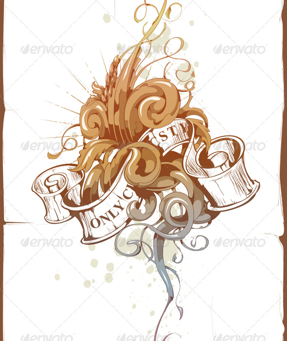 Vintage Design of Ribbon with Beautiful Pattern - Characters Vectors